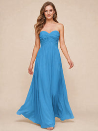 Strapless Pleated Chiffon A-Line Bridesmaid Dress