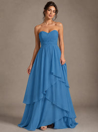 Strapless Ruffle A-Line Maxi Dress