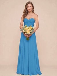 Strapless Pleated Chiffon A-Line Bridesmaid Dress