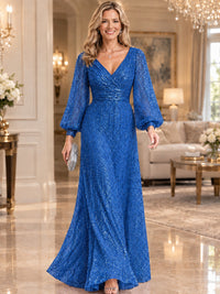 Sparkle Sequin Mother of The Bride Dresses with Long Sleeves