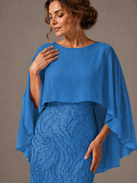 Light Blue Sequin 2 Pieces Mother of the Bride Dress