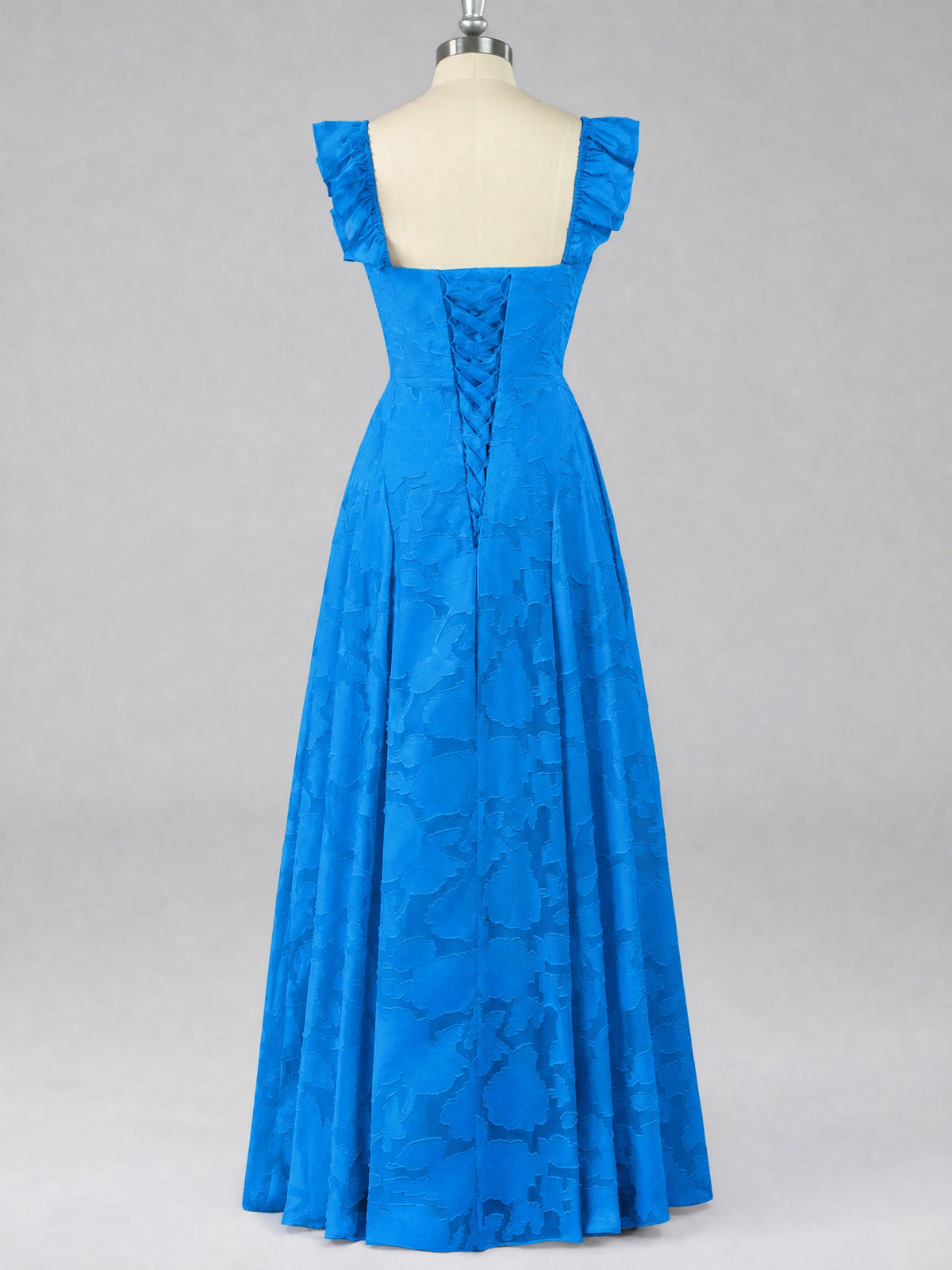Jacquard Square Neck A-Line Maxi Dress