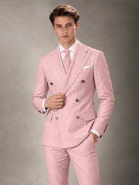 Double Breasted Pinstripe Men's Suit 2 Piece (Jacket & Pants) for Wedding & Formal Prom