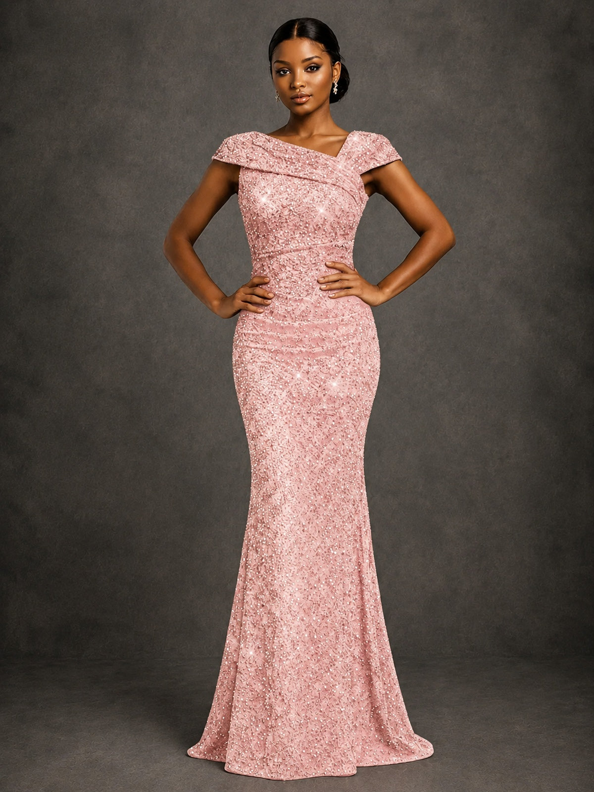 Sequin Off Shoulder Mermaid Prom Dress