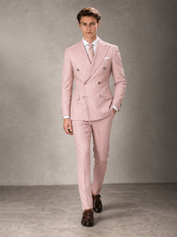 Double Breasted Pinstripe Men's Suit 2 Piece (Jacket & Pants) for Wedding & Formal Prom