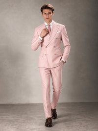 Double Breasted Pinstripe Men's Suit 2 Piece (Jacket & Pants) for Wedding & Formal Prom