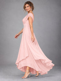 Cap Sleeve Chiffon A-Line Mother of the Bride Dress