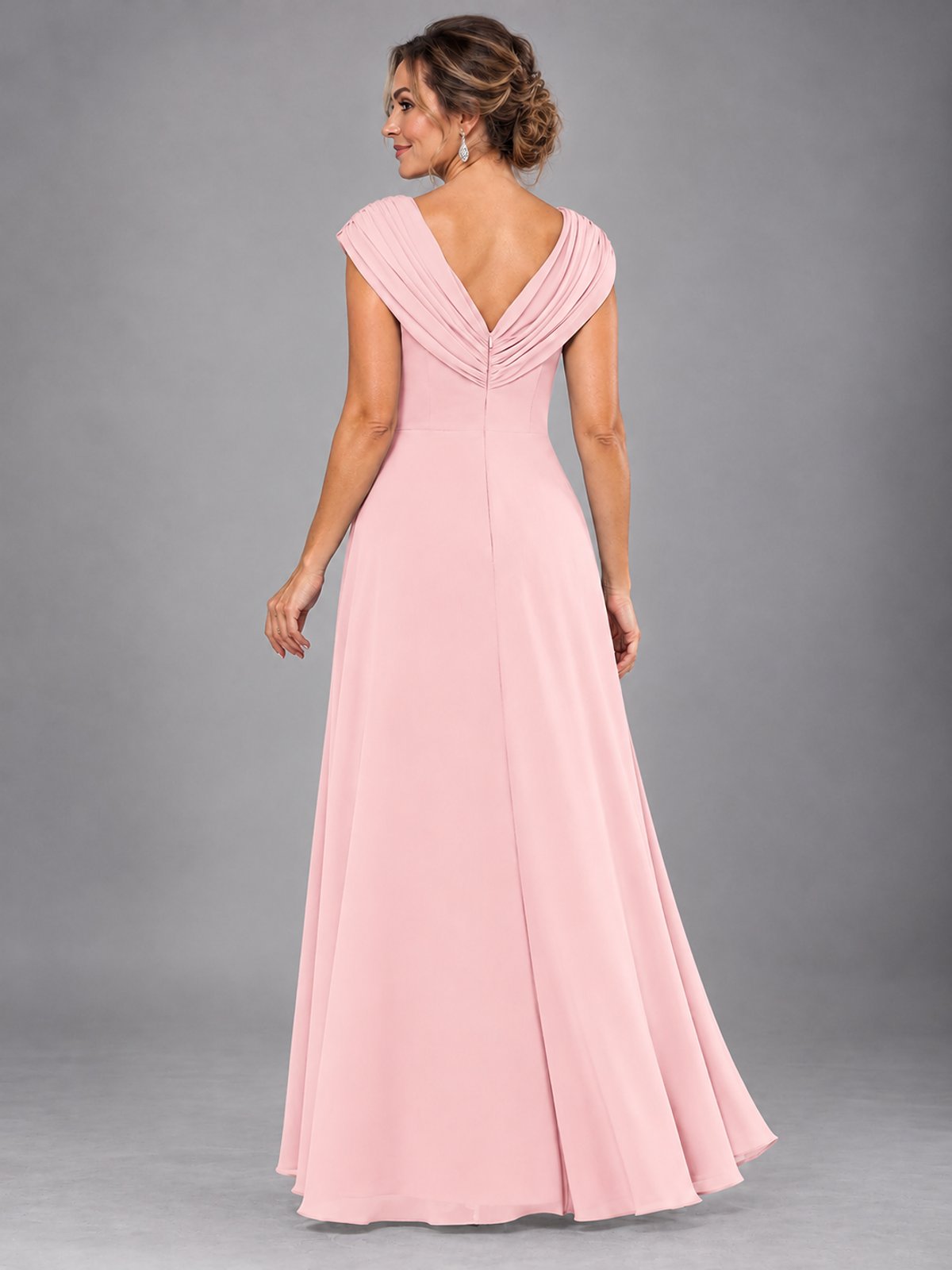 Cap Sleeve Chiffon A-Line Mother of the Bride Dress
