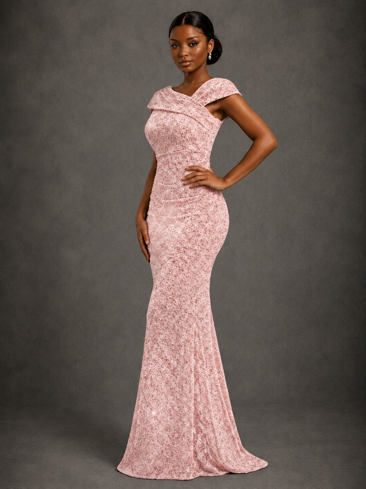 Sequin Off Shoulder Mermaid Prom Dress