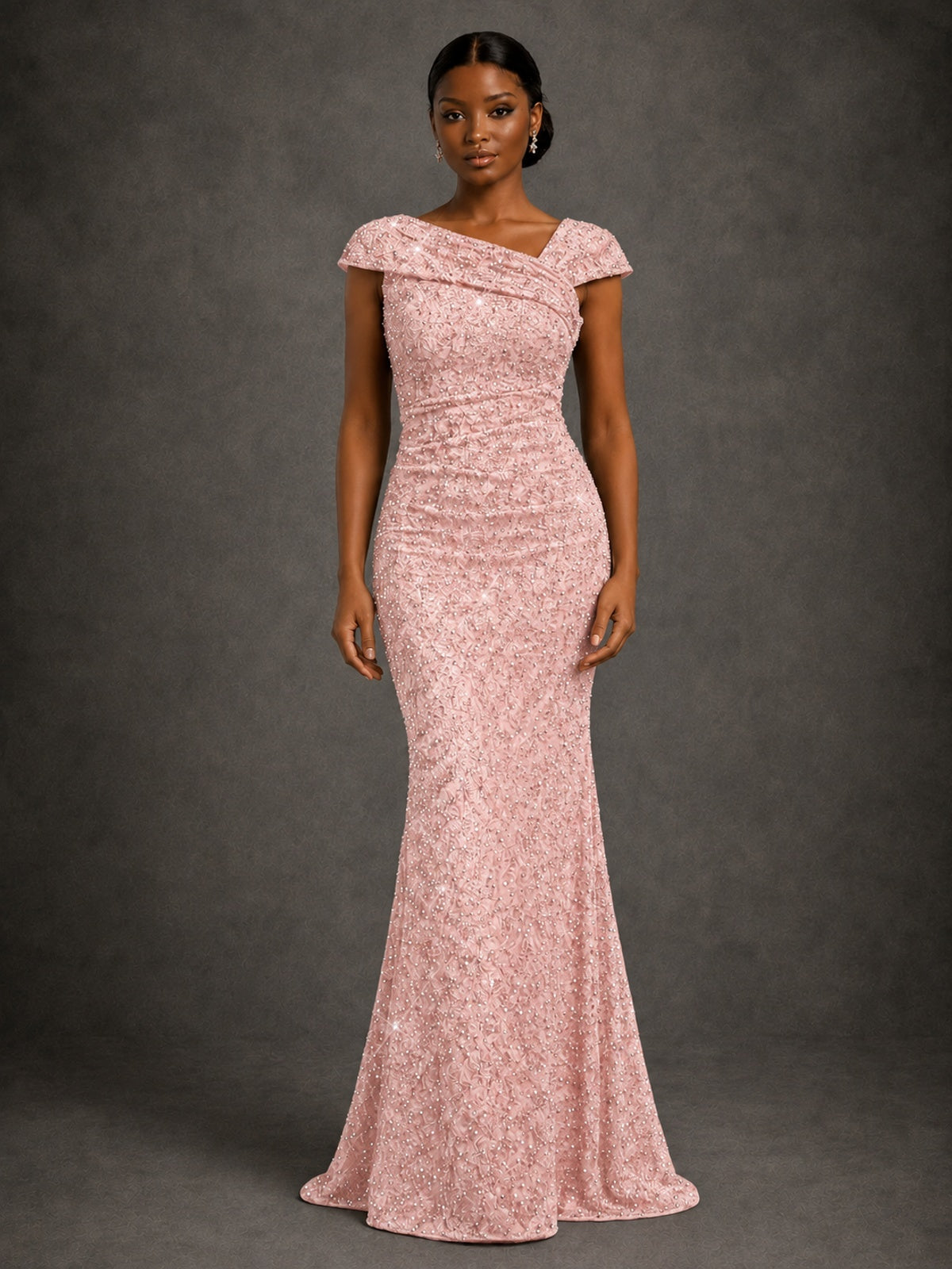 Sequin Off Shoulder Mermaid Prom Dress