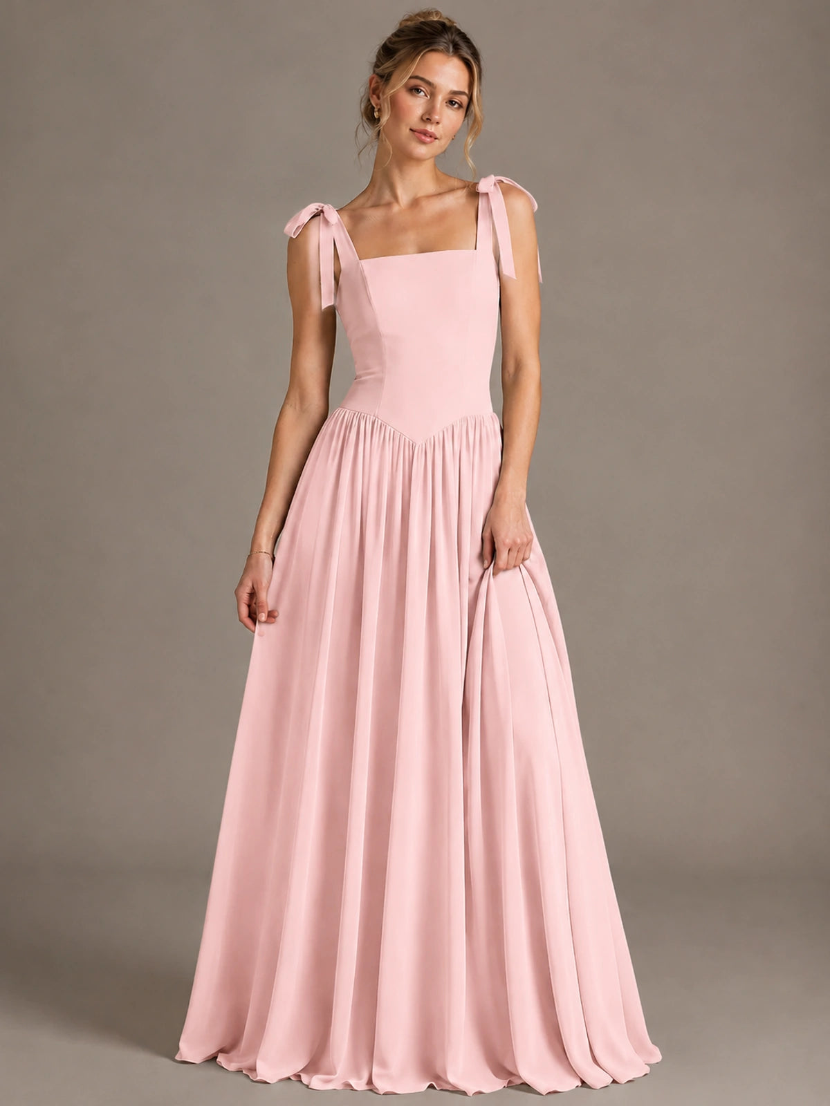 Square Neck A-Line Maxi Dress