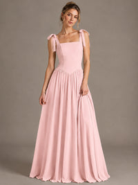 Square Neck A-Line Maxi Dress