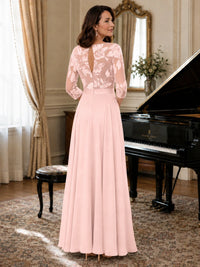 Lace Applique Wide-Leg Chiffon Mother of the Bride Jumpsuit