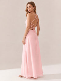 JOVELLEE Yellow Sweetheart Ruched Bust Chiffon Maxi Dress