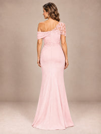 One Shoulder Chiffon Mother of The Bride Dress