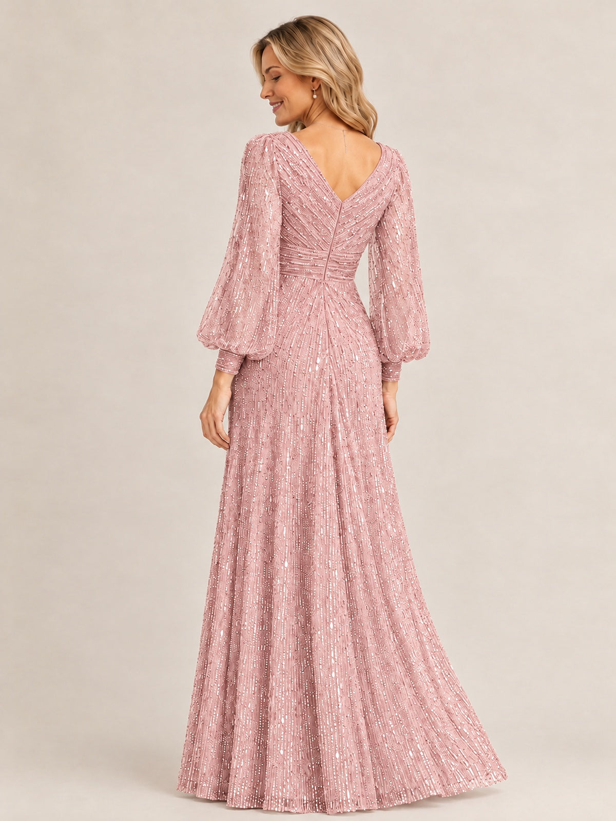 Sparkle Sequin Mother of The Bride Dresses with Long Sleeves