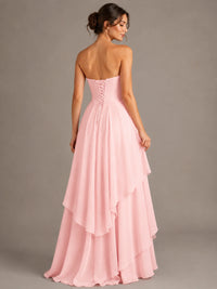 Strapless Ruffle A-Line Maxi Dress