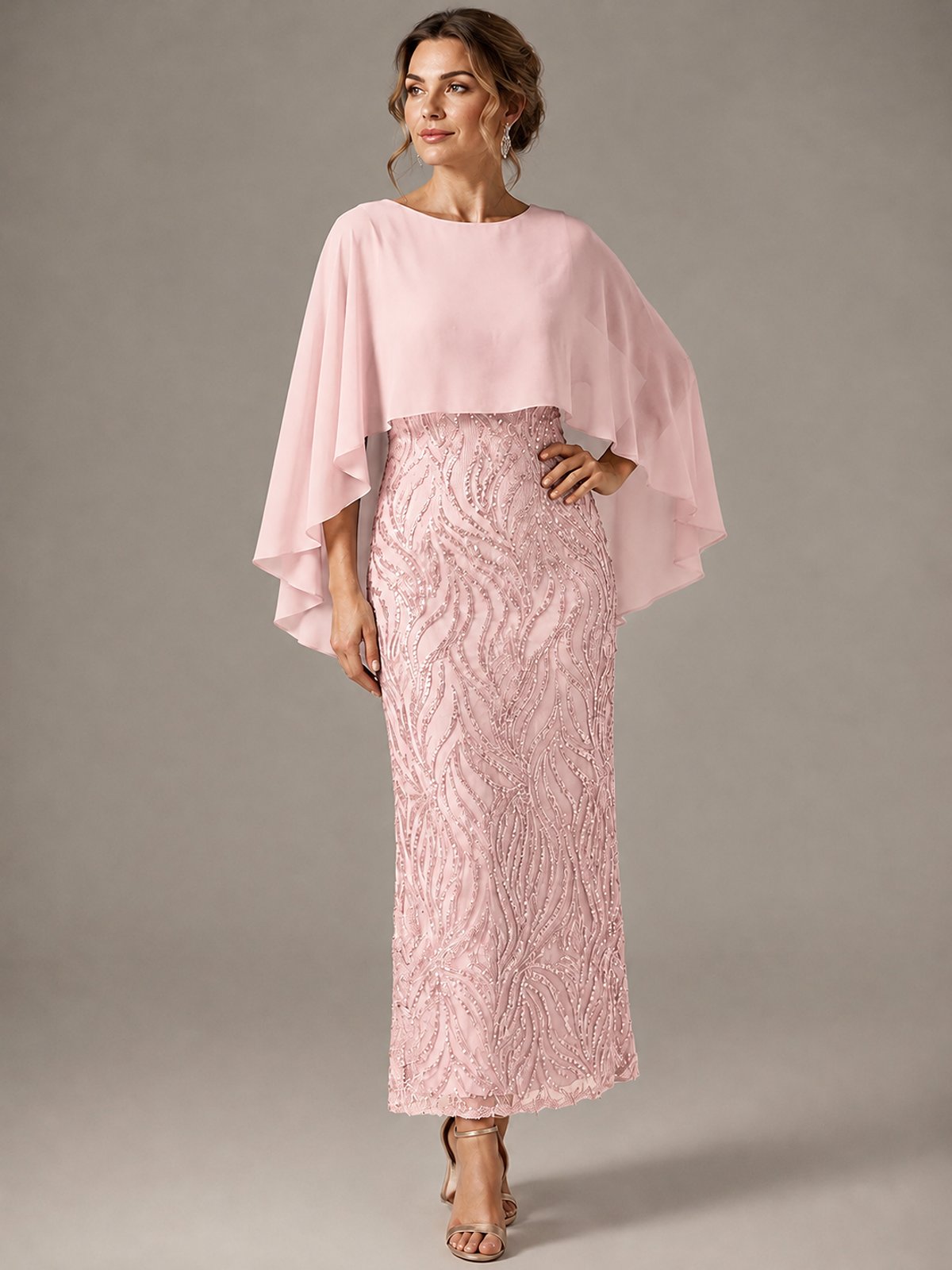 Light Blue Sequin 2 Pieces Mother of the Bride Dress
