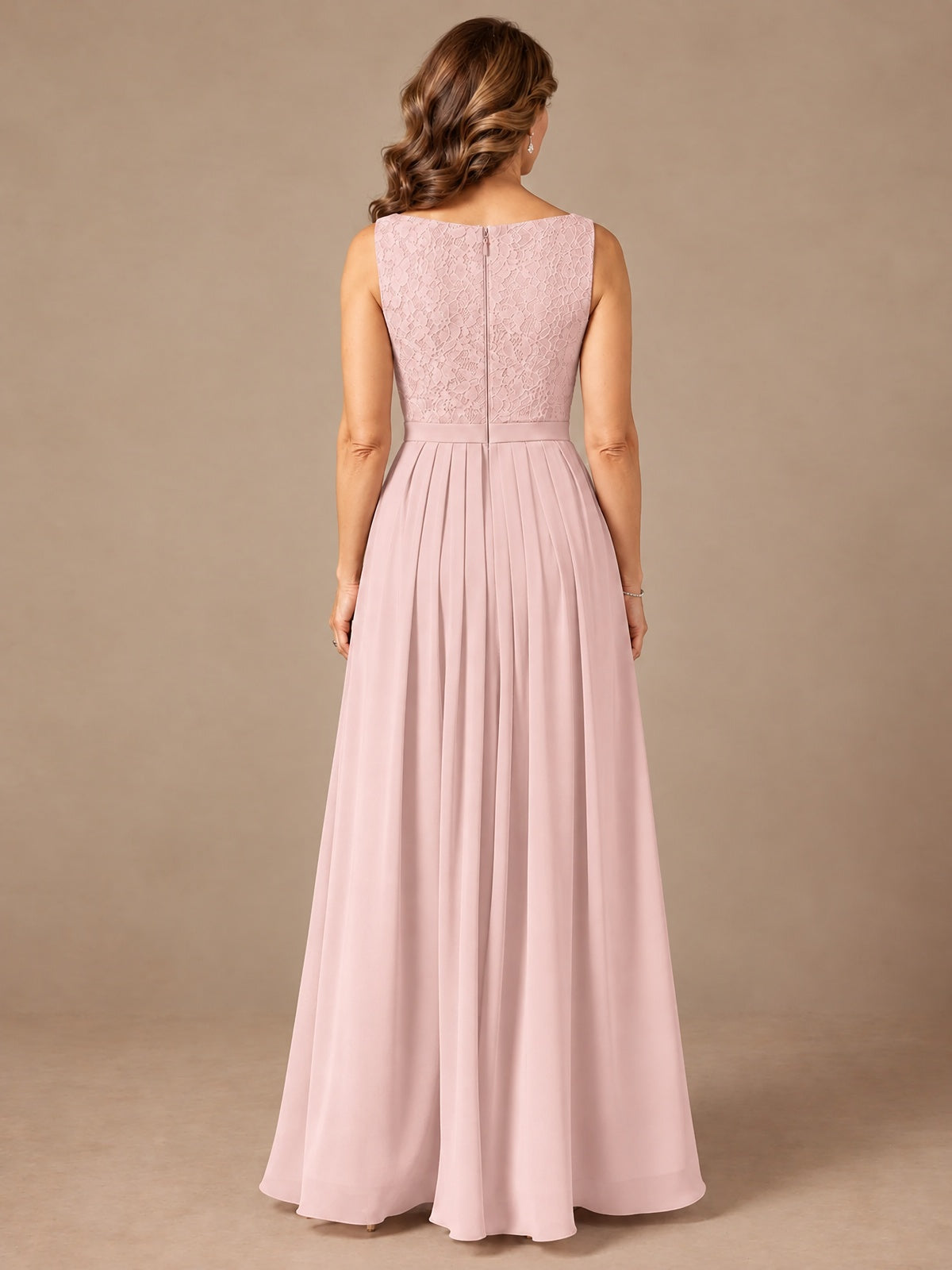 Blush Pink A-Line Mother of the Bride Dress with Lace Jacket and Ruffles