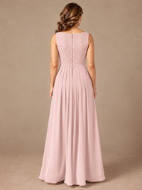 Blush Pink A-Line Mother of the Bride Dress with Lace Jacket and Ruffles