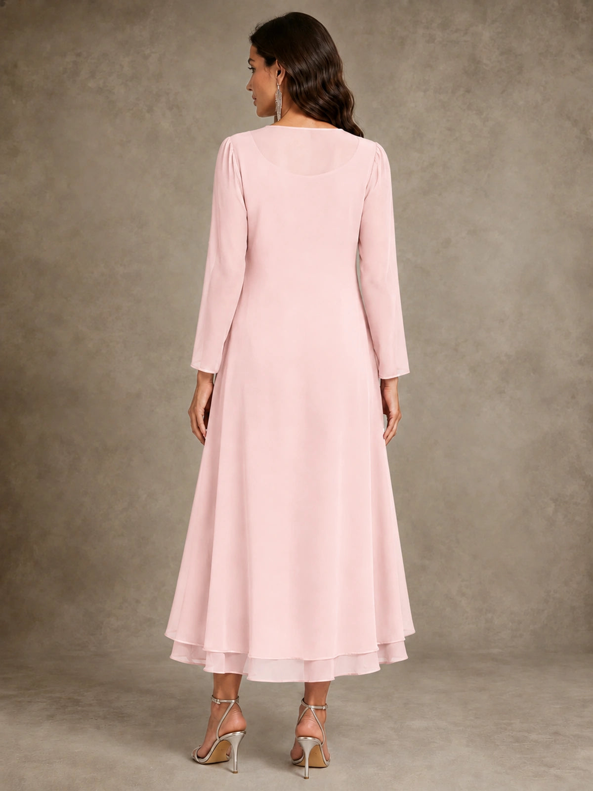 Sequin Chiffon Mother of the Bride Dress with Jacket