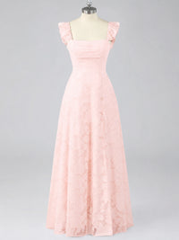 Jacquard Square Neck A-Line Maxi Dress