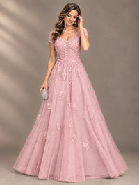 Lace Appliques A-line Mother of The Bride Dresses with Short Sleeves