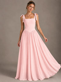 Square Neck A-Line Maxi Dress