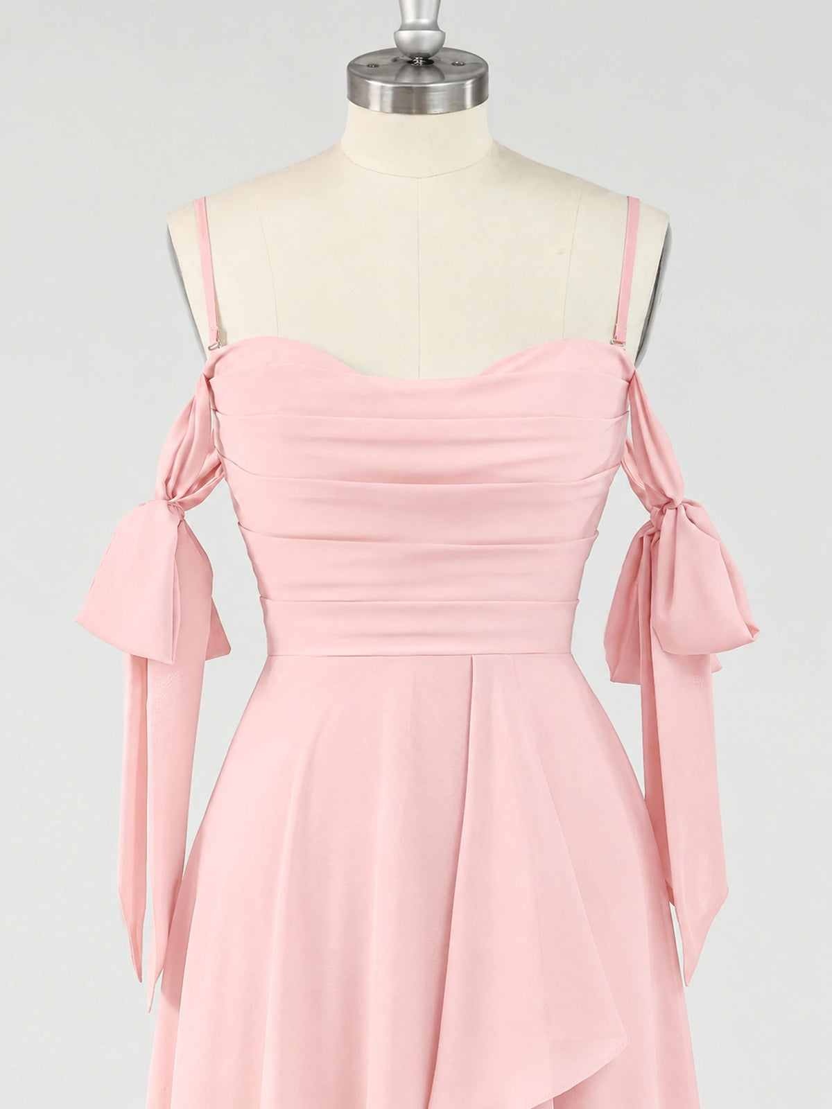 A-Line Ruffles Chiffon Bridesmaid Dress with Slit