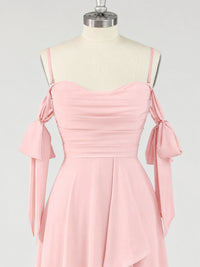 A-Line Ruffles Chiffon Bridesmaid Dress with Slit
