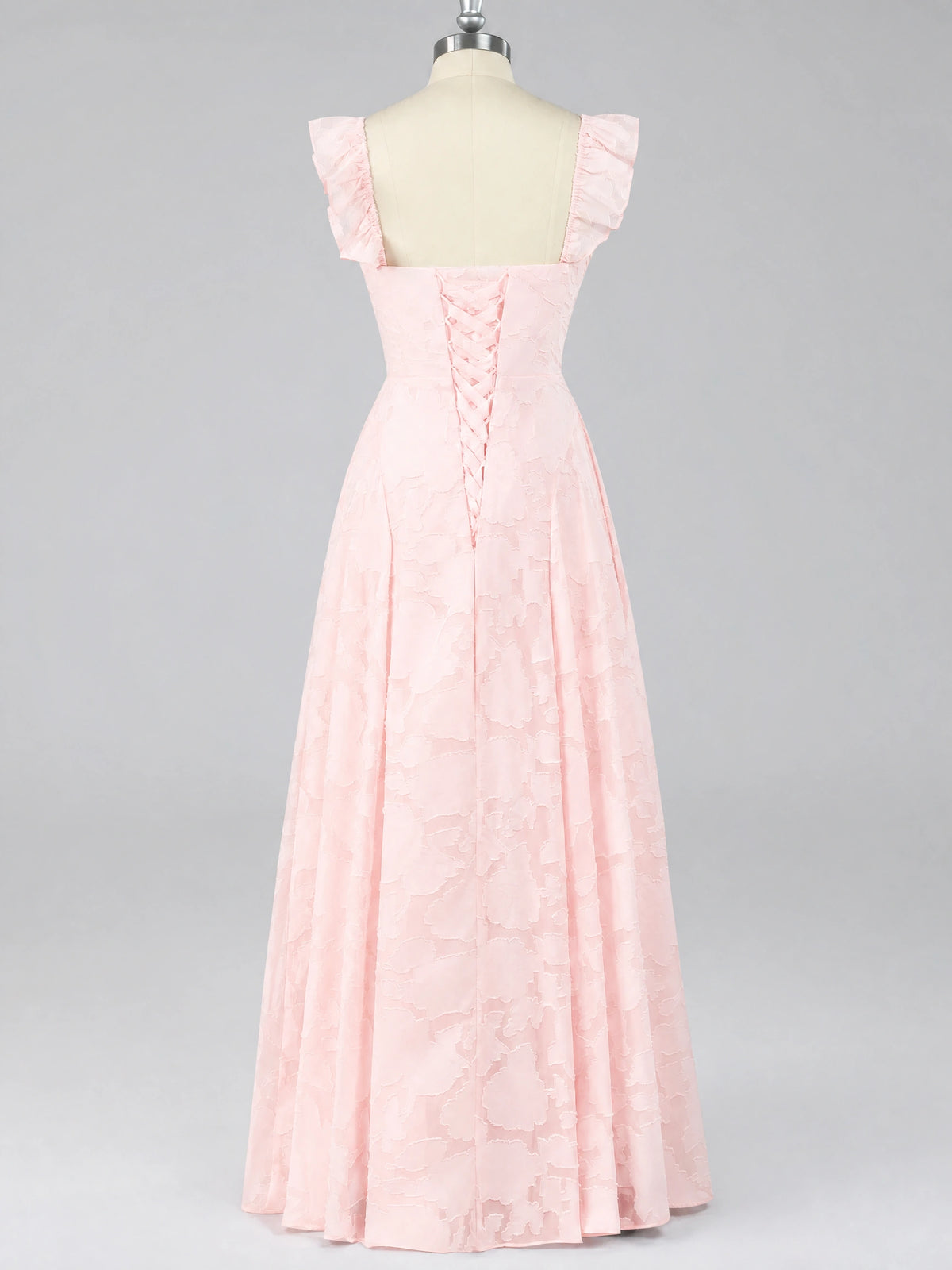 Jacquard Square Neck A-Line Maxi Dress