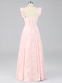 Jacquard Square Neck A-Line Maxi Dress