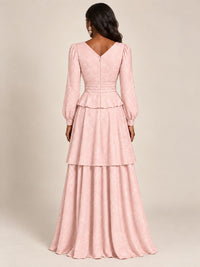 Blush Pink Floral Long Sleeve Maxi Dress
