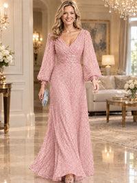 Sparkle Sequin Mother of The Bride Dresses with Long Sleeves