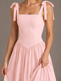 Square Neck A-Line Maxi Dress