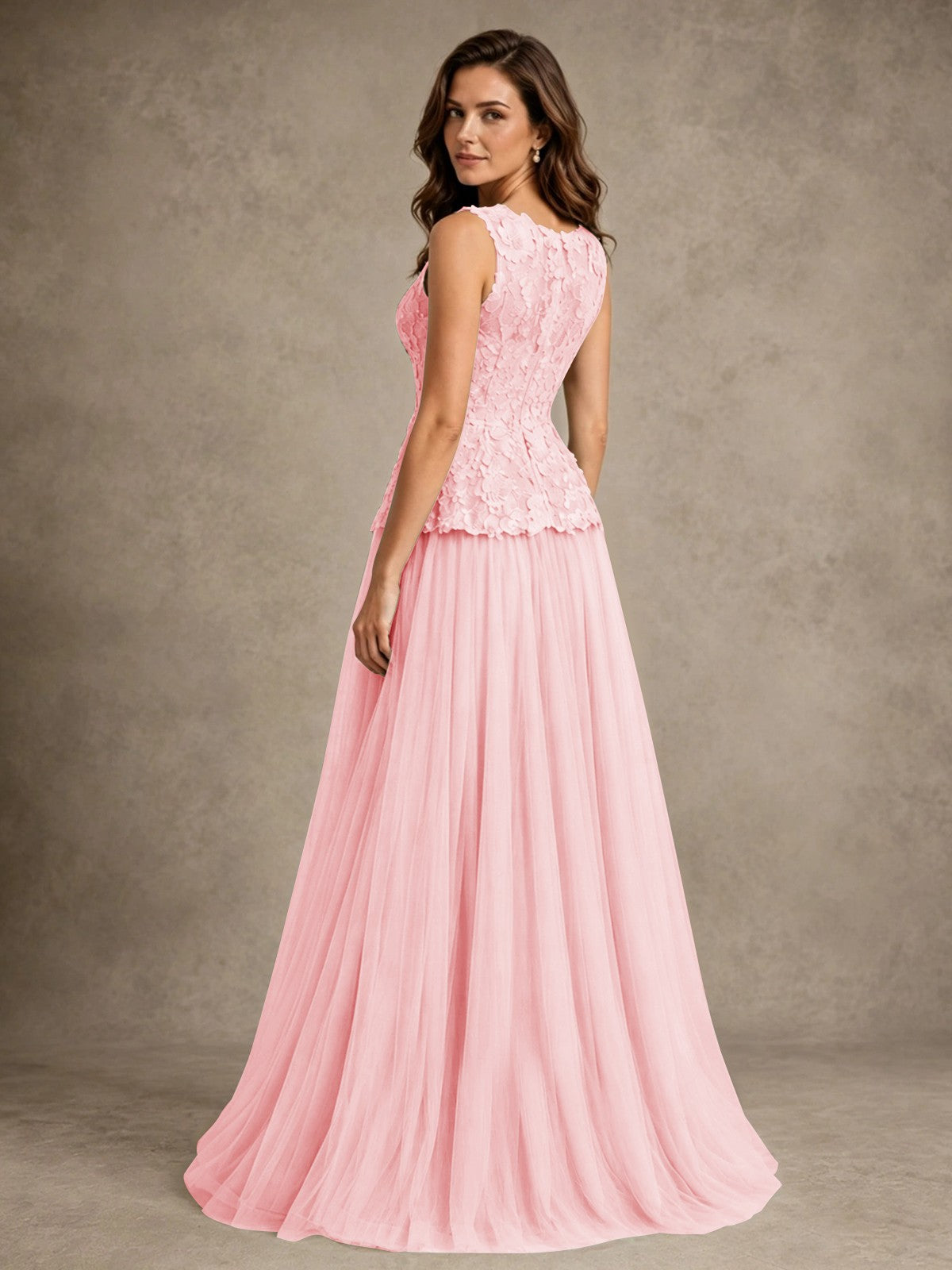 A-Line Chiffon Mother of the Bride Dress with Lace Appliques