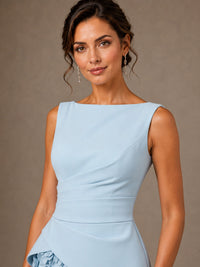 3D Floral Applique Mother of the Bride Dress with Peplum