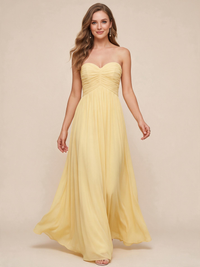 Strapless Pleated Chiffon A-Line Bridesmaid Dress