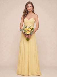 Strapless Pleated Chiffon A-Line Bridesmaid Dress