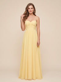 Strapless Pleated Chiffon A-Line Bridesmaid Dress