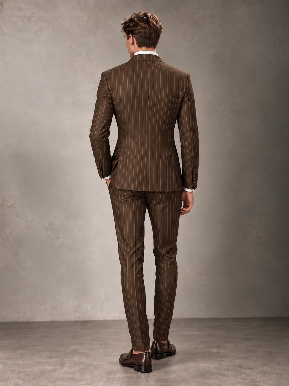 Double Breasted Pinstripe Men's Suit 2 Piece (Jacket & Pants) for Wedding & Formal Prom