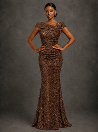 Sequin Off Shoulder Mermaid Prom Dress