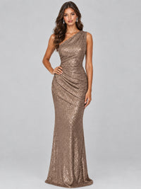 Sequin Mermaid One Shoulder Prom Dress Long formal Gown