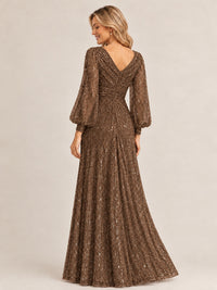 Sparkle Sequin Mother of The Bride Dresses with Long Sleeves
