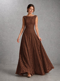Blush Pink Lace Applique A-Line Bridesmaid Dress