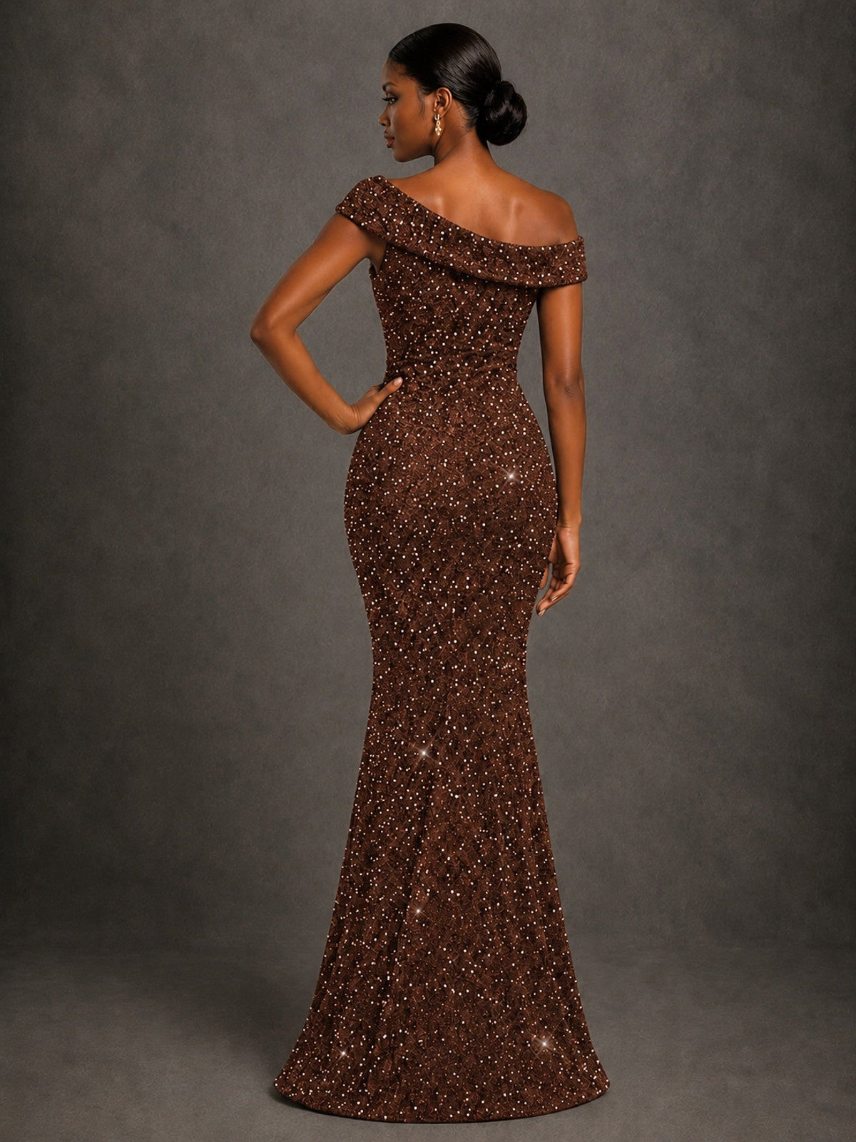 Sequin Off Shoulder Mermaid Prom Dress