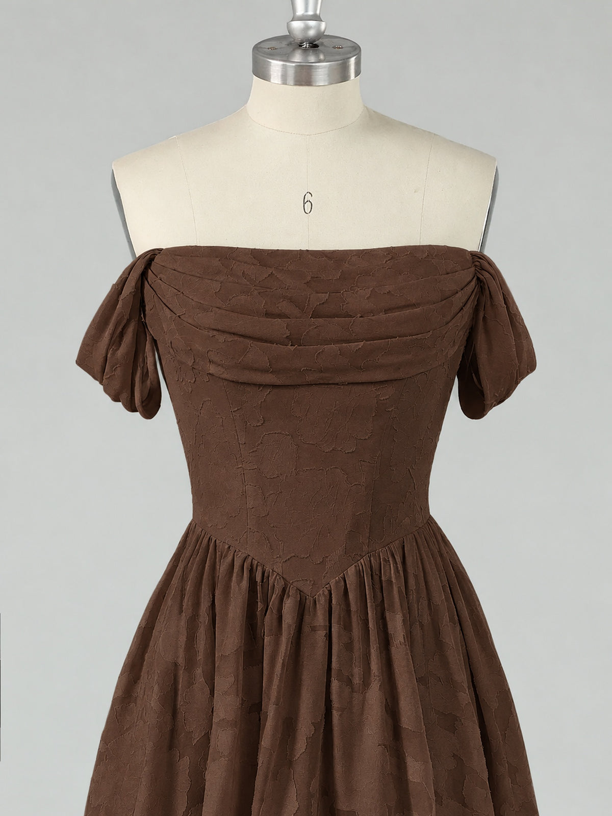 Off Shoulder Jacquard A-Line Maxi Dress