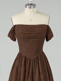 Off Shoulder Jacquard A-Line Maxi Dress