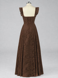 Jacquard Square Neck A-Line Maxi Dress