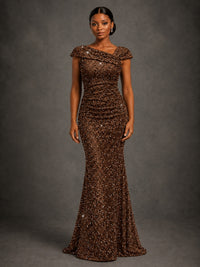 Sequin Off Shoulder Mermaid Prom Dress